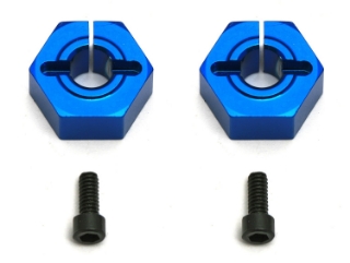 Picture of Team Associated 12mm Aluminum Front Clamping Wheel Hex Set (Blue) (2)