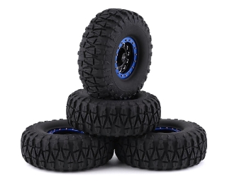 Picture of Yeah Racing Claw 1.9" Pre-Mounted Tires w/Aluminum Beadlock Wheels (Black) (4)
