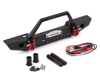 Picture of Yeah Racing Traxxas TRX-4/Axial SCX10 II Aluminum Front Bumper w/LEDs (Black)