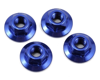 Picture of JConcepts 4mm Large Flange Serrated Locking Wheel Nut Set (4) (Blue)