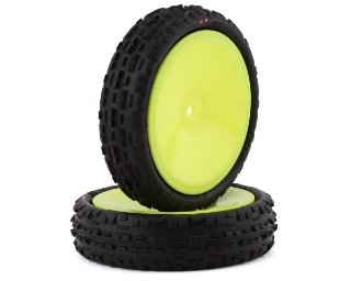 Picture of JConcepts Swaggers 2.2" Pre-Mounted 2WD Front Buggy Carpet Tires (Yellow) (2) (Pink)