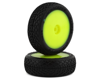 Picture of JConcepts Mini-B Ellipse Pre-Mounted Front Tires (Yellow) (2) (Green)