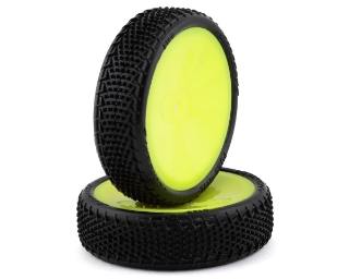 Picture of JConcepts Fuzz Bite LP 2.2 Mounted 2WD Front Buggy Tire (Yellow) (2) (Pink)