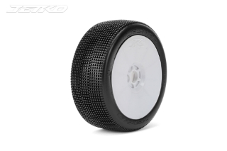 Picture of JetKO Tires Lesnar 1/8 Buggy Tires Mounted on White Dish Rims, Super Soft (2)