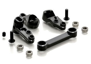 Picture of 22S HD Steering Set, Full Bearing Style, 7075 Black and Silver