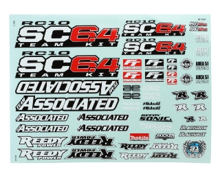 Picture of Team Associated RC10SC6.4 1/10 Short Course Truck Team Kit Decal Sheet
