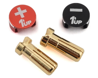 Picture of 1UP Racing LowPro Bullet Plug Grips w/5mm Bullets (Black/Red)