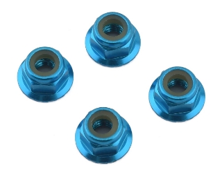 Picture of 1UP Racing 4mm Serrated Aluminum Locknuts (Blue) (4)