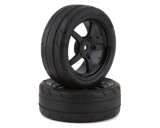 Picture of Kyosho Fazer Pre-Mounted TC Tire w/5-Spoke Racing Wheel (Black) (2)