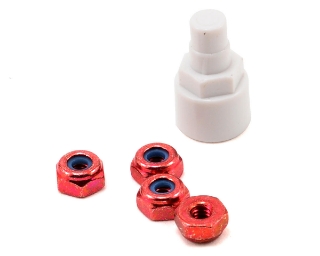 Picture of Kyosho Aluminum Wheel Nut Set w/Wrench (Red) (4)