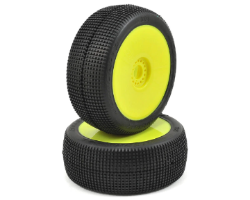 Picture of JConcepts Reflex Pre-Mounted 1/8th Buggy Tires (2) (Yellow) (Green)